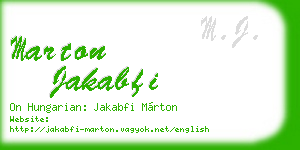 marton jakabfi business card